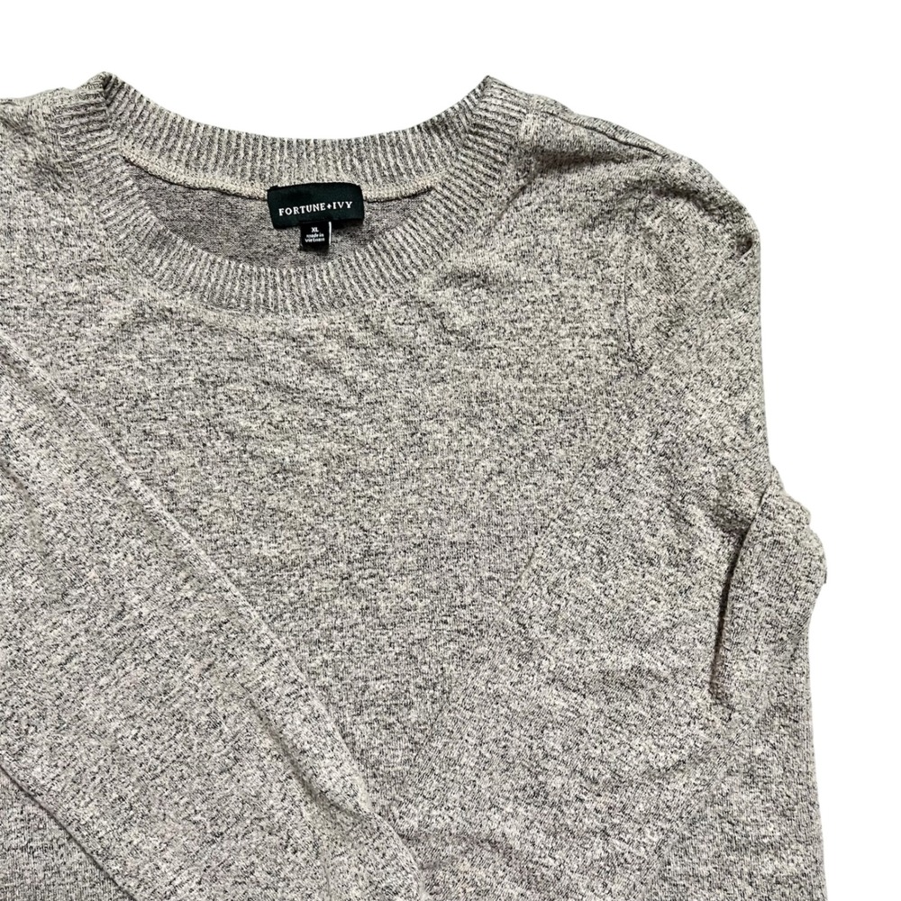 Fortune+Ivy Womens XL Long Sleeve Crewneck‎ Pullover Knit Sweater Top